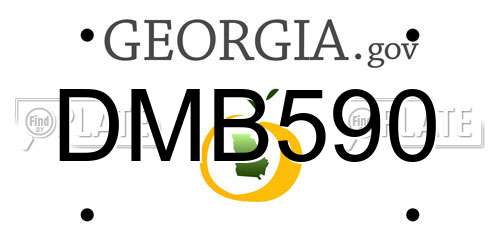 DMB590 Georgia License Plate