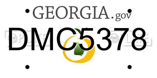 DMC5378 Georgia License Plate