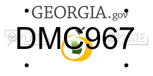 DMC967 Georgia License Plate