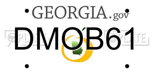 DMOB61 Georgia License Plate