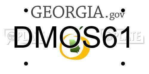 DMOS61 Georgia License Plate