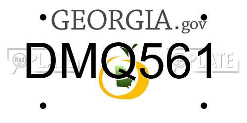 DMQ561 Georgia License Plate