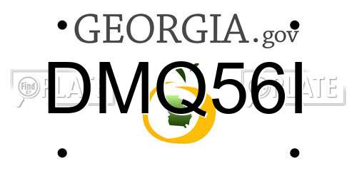DMQ56I Georgia License Plate