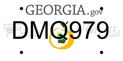 DMQ979 Georgia License Plate