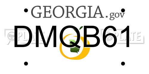 DMQB61 Georgia License Plate