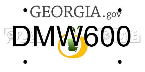 DMW600 Georgia License Plate