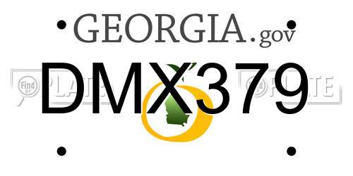 DMX379 Georgia License Plate