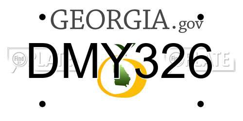 DMY326 Georgia License Plate
