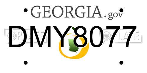 DMY8077 Georgia License Plate