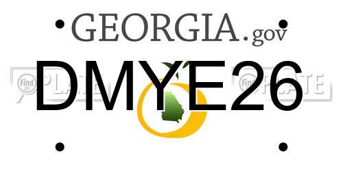 DMYE26 Georgia License Plate