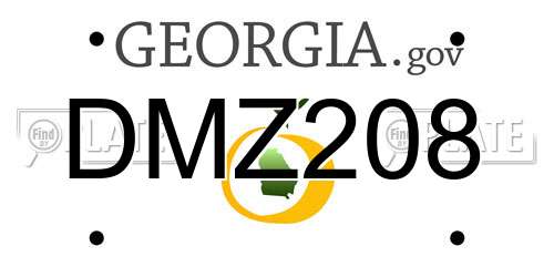 DMZ208 Georgia License Plate