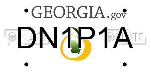 DN1P1A Georgia License Plate