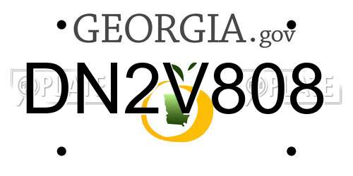 DN2V808 Georgia License Plate