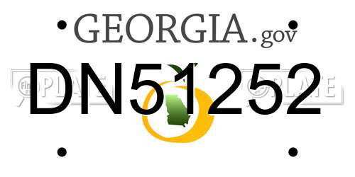 DN51252 Georgia License Plate