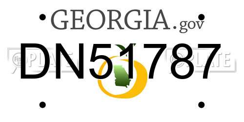 DN51787 Georgia License Plate