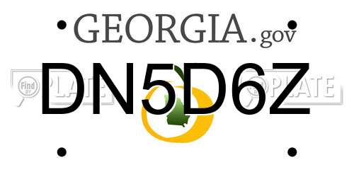 DN5D6Z Georgia License Plate