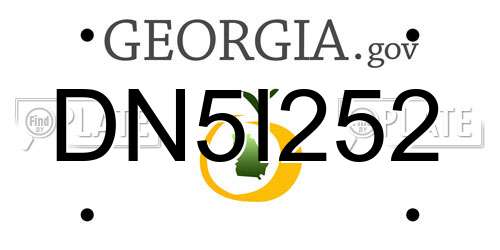 DN5I252 Georgia License Plate