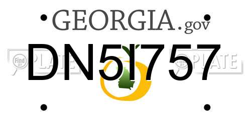 DN5I757 Georgia License Plate