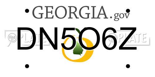 DN5O6Z Georgia License Plate