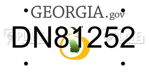 DN81252 Georgia License Plate