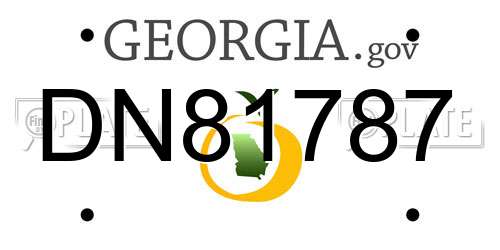 DN81787 Georgia License Plate