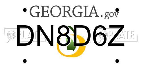 DN8D6Z Georgia License Plate