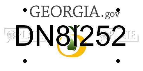 DN8I252 Georgia License Plate
