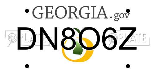 DN8O6Z Georgia License Plate