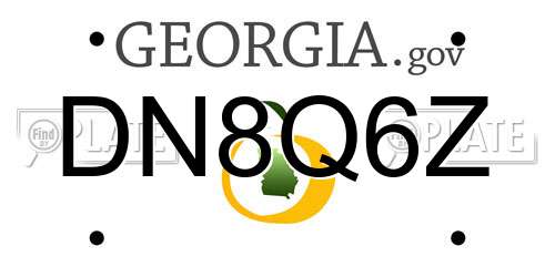 DN8Q6Z Georgia License Plate