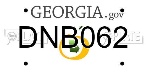 DNB062 Georgia License Plate