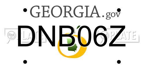 DNB06Z Georgia License Plate