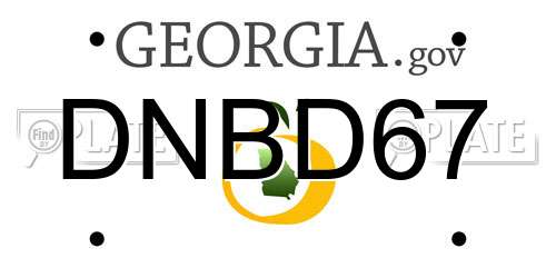 DNBD67 Georgia License Plate