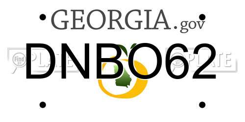 DNBO62 Georgia License Plate