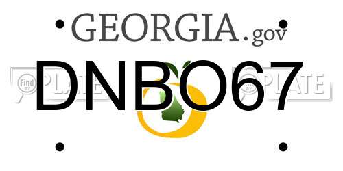 DNBO67 Georgia License Plate