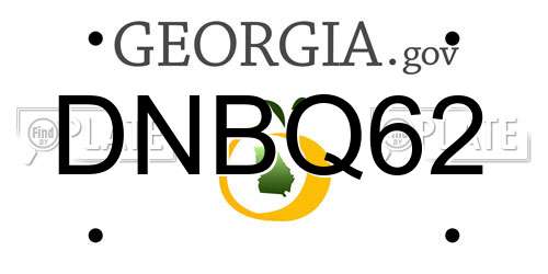 DNBQ62 Georgia License Plate