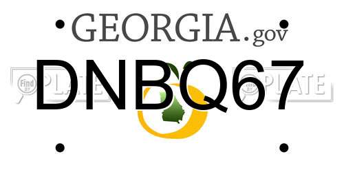 DNBQ67 Georgia License Plate
