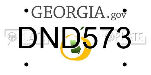 DND573 Georgia License Plate