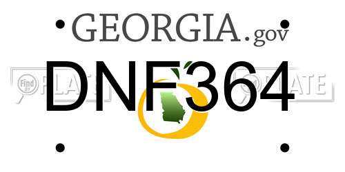 DNF364 Georgia License Plate