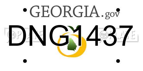 DNG1437 Georgia License Plate
