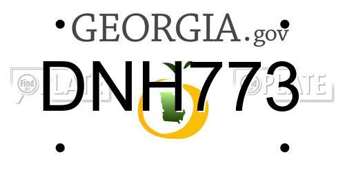 DNH773 Georgia License Plate