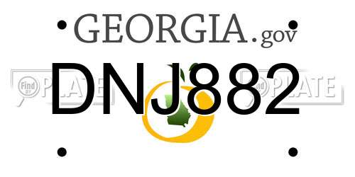 DNJ882 Georgia License Plate