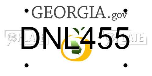 DNL455 Georgia License Plate