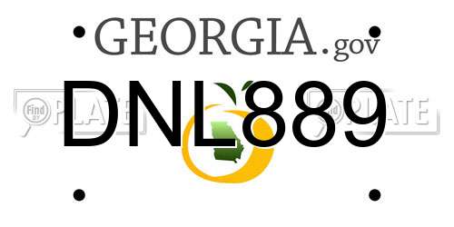 DNL889 Georgia License Plate