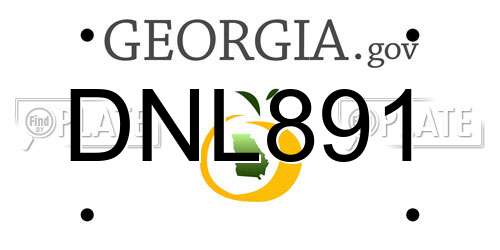 DNL891 Georgia License Plate