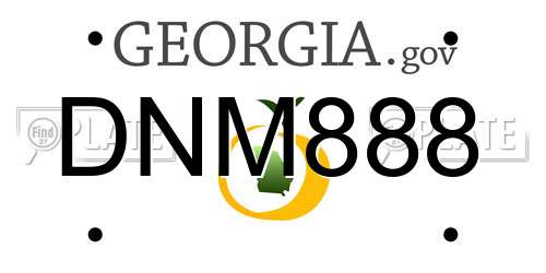 DNM888 Georgia License Plate