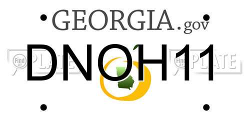 DNOH11 Georgia License Plate