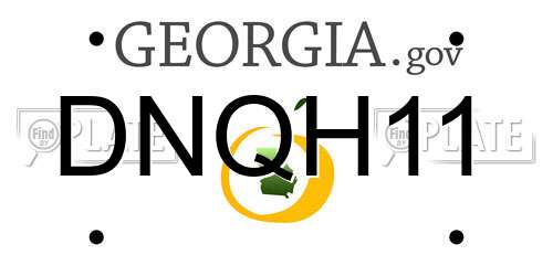 DNQH11 Georgia License Plate