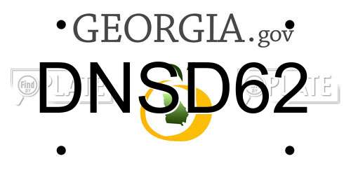 DNSD62 Georgia License Plate