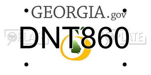 DNT860 Georgia License Plate