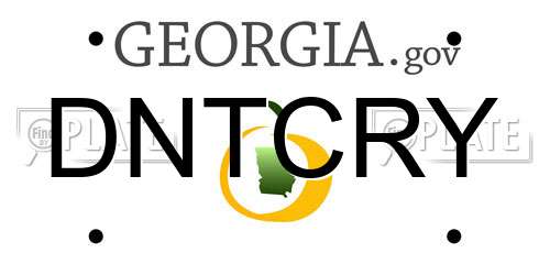DNTCRY Georgia License Plate